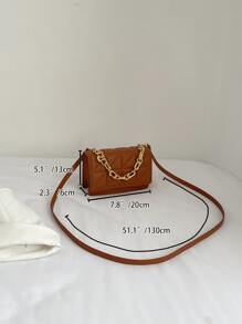 Túi Crossbody Nữ Chuỗi Kẻ sọc Có thể điều chỉnh được Thanh lịch - màu nâu - Xem 3