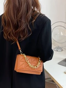 Túi Crossbody Nữ Chuỗi Kẻ sọc Có thể điều chỉnh được Thanh lịch - màu nâu - Xem 6