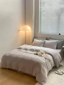 Set colcha sin relleno unicolor - Gris Claro - Ver 4