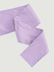 SHEIN MOD Lantern Sleeve Tie Back Satin Top - Lilac Purple - View 3