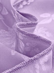 SHEIN Belle Đầm Lộ Lưng Hội Chữ thập Hoa Thanh lịch - Màu Lilac Tím - Xem 4