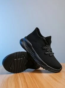 Boys Lace-up Front Running Shoes - Black - View 2