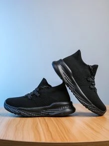 Boys Lace-up Front Running Shoes - Black - View 4