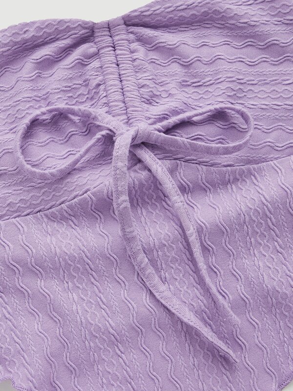 SHEIN MOD Solid Drawstring Halter Top SHEIN USA