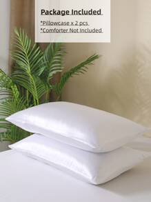 1對素色枕套不附帶枕芯 - 白色 - 查看 3