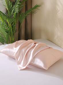 1對素色枕套不附帶枕芯 - 粉色 - 查看 1