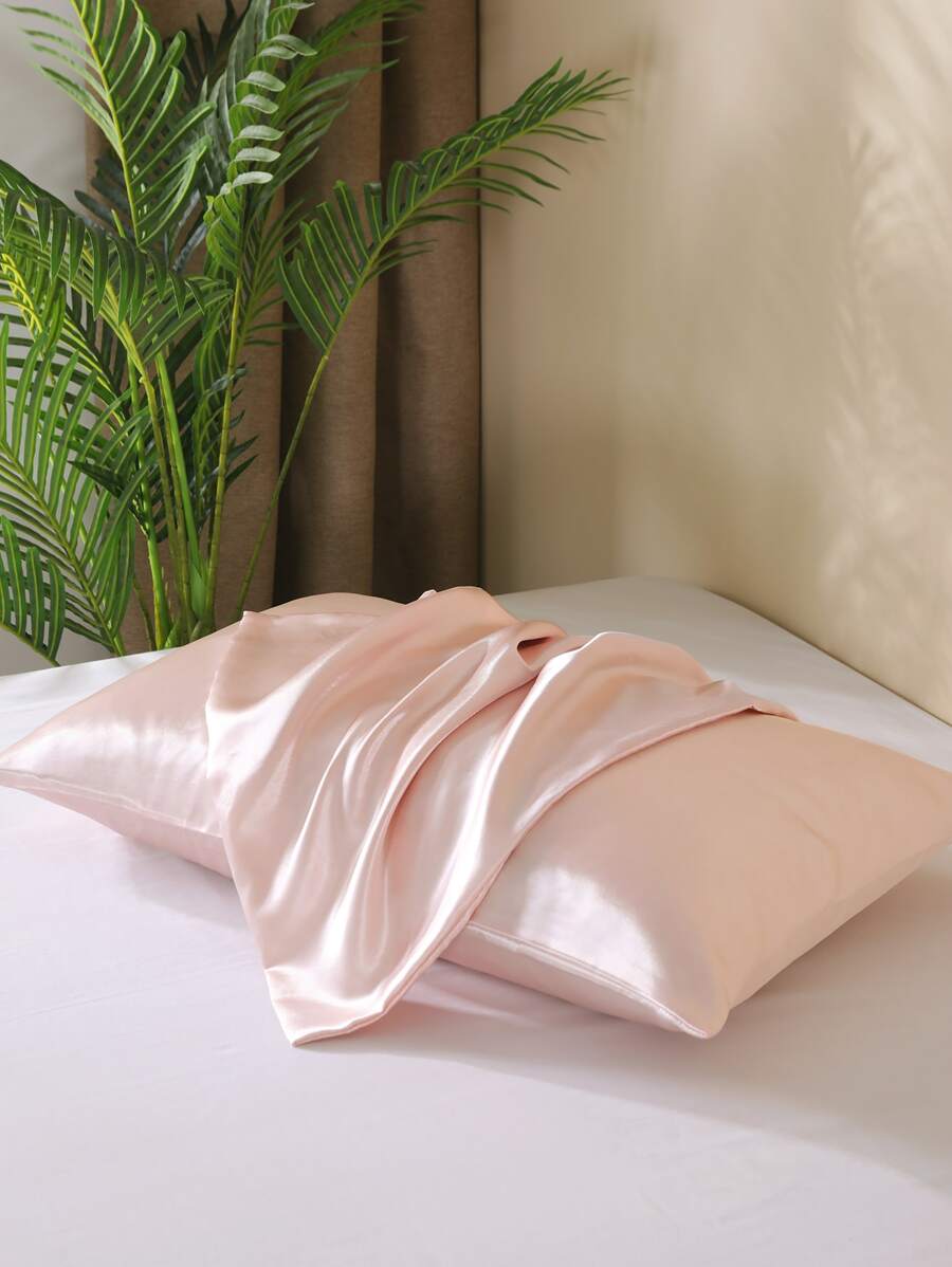 1對素色枕套不附帶枕芯 - 粉色 - 查看 1