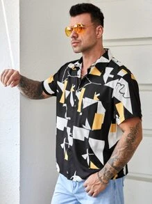 Manfinity Men Plus Geo Print Shirt - Multicolor - View 3