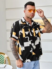 Manfinity Men Plus Geo Print Shirt - Multicolor - View 4