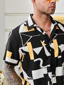 Manfinity Men Plus Geo Print Shirt - Multicolor - View 6