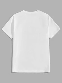 Manfinity NXTstreet Men Car & Letter Graphic Tee - White - View 2