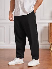 EASEVO Men Solid Slant Pocket Suit Trousers - Black - View 1