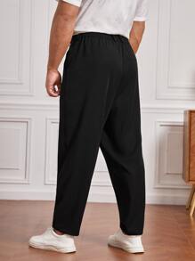 EASEVO Men Solid Slant Pocket Suit Trousers - Black - View 2