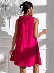 SHEIN Privé Tie Back High Neck Tank Dress
