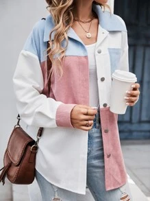 SHEIN LUNE Cut And Sewn Drop Shoulder Jacket Western Style Women's In Fall/Winter