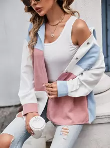 SHEIN LUNE Cut And Sewn Drop Shoulder Jacket Western Style Women's In Fall/Winter