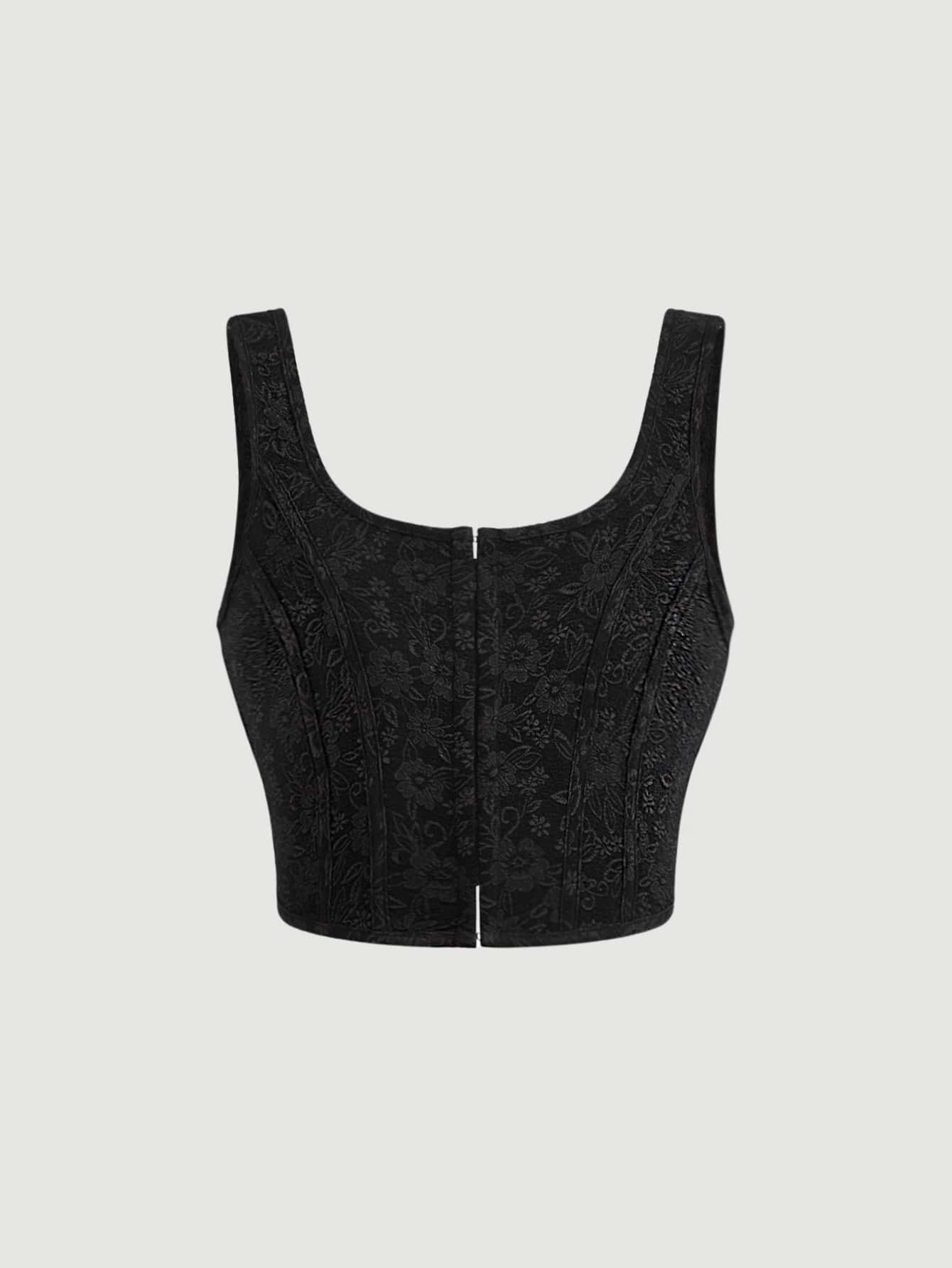 SHEIN MOD Áo hai dây màu trơn Giải trí - màu đen - Xem 1