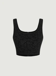 SHEIN MOD Áo hai dây màu trơn Giải trí - màu đen - Xem 8