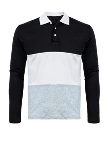 Men Cut And Sew Polo Shirt - Multicolor - View 3