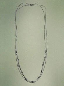 ROMWE Fairycore Bead Decor Layered Necklace - Multicolor - View 1