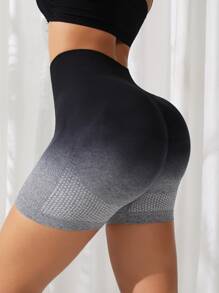 SHEIN Yoga Trendy Quần Shorts Thể thao Nữ Ombre - Nhiều màu - Xem 1