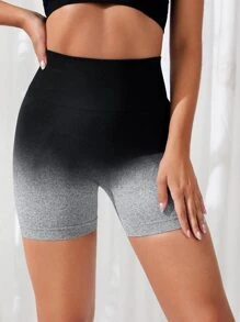 SHEIN Yoga Trendy Quần Shorts Thể thao Nữ Ombre - Nhiều màu - Xem 2