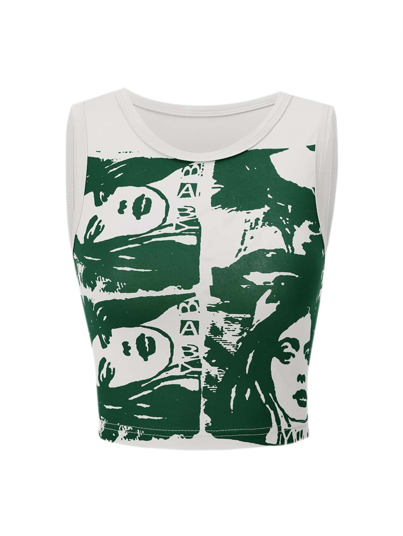 SHEIN ICON Top tank 90s con estampado de figura - Blanco - Ver 1
