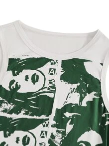 SHEIN ICON Top tank 90s con estampado de figura - Blanco - Ver 3