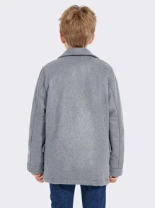 SOLOCOTE Con trai đôi ngực áo khoác dày dày - Màu Xám nhạt - Xem 2