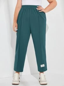 Mulvari Plus Patched Detail Carrot Trousers - Teal Blue - View 4