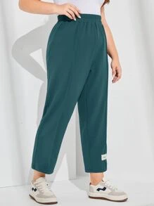 Mulvari Plus Patched Detail Carrot Trousers - Teal Blue - View 6