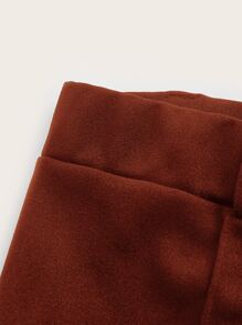 SHEIN MOD Pantalones unicolor con cinturón - Óxido marrón - Ver 3
