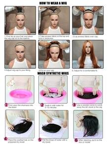 Peluca sintética largo recto con tupe - Color Lavanda - Ver 6