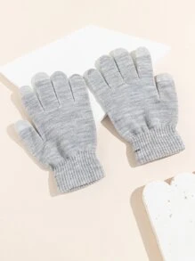 1 Pair Winter Magic Gloves Adults Warm Stretchy Unisex Black Gloves One Size Fits Most Women Teens Magic Knit Gloves - Light Grey - View 3
