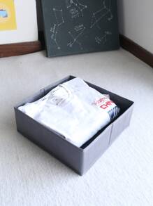 Cajas de almacenamiento de tela no tejida de múltiples piezas, cajas de almacenamiento de ropa interior sin tapa, bolsas organizadoras plegables para almacenar cosméticos, pañuelos, controles remotos, artículos de papelería y otros artículos pequeños, adecuadas para la sala de estar, el dormitorio, el armario, disponibles en varios tamaños - Gris - Ver 4