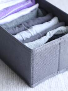 Cajas de almacenamiento de tela no tejida de múltiples piezas, cajas de almacenamiento de ropa interior sin tapa, bolsas organizadoras plegables para almacenar cosméticos, pañuelos, controles remotos, artículos de papelería y otros artículos pequeños, adecuadas para la sala de estar, el dormitorio, el armario, disponibles en varios tamaños - Gris - Ver 5