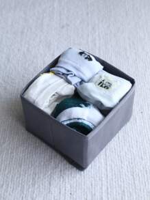 Cajas de almacenamiento de tela no tejida de múltiples piezas, cajas de almacenamiento de ropa interior sin tapa, bolsas organizadoras plegables para almacenar cosméticos, pañuelos, controles remotos, artículos de papelería y otros artículos pequeños, adecuadas para la sala de estar, el dormitorio, el armario, disponibles en varios tamaños - Gris - Ver 7