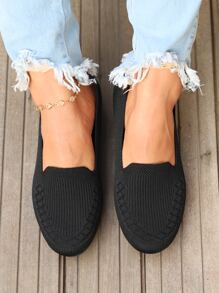 女士們黑色極簡一腳蹬路跑步鞋 - 黑色 - 查看 5