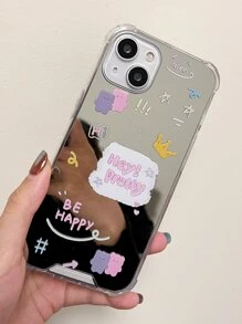 Hộp đựng điện thoại gương đồ họa chữ - Nhiều màu - Xem 7