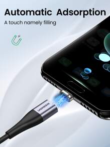 UGREEN Cable tipo C de carga rápida magnético  de 1 metro para teléfonos Android, relojes y ventiladores - Negro - Ver 4