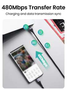 UGREEN Cable tipo C de carga rápida magnético  de 1 metro para teléfonos Android, relojes y ventiladores - Negro - Ver 6