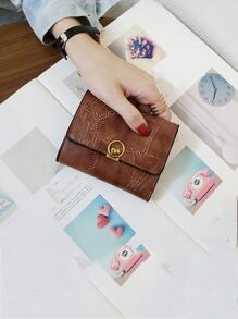 Snap Button Small Wallet Coin Pocket Small Purse Slim Small Pouch Women Wallet Portable Money Cash White-Collar Workers For Female College Work Business Commute Office For Anniversary  For Birthday Gift On Valentine Day Gift - Maroon - View 2