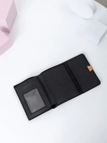 Snap Button Small Wallet Coin Pocket Small Purse Slim Small Pouch Women Wallet Portable Money Cash White-Collar Workers For Female College Work Business Commute Office For Anniversary  For Birthday Gift On Valentine Day Gift - Maroon - View 3