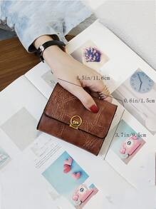 Snap Button Small Wallet Coin Pocket Small Purse Slim Small Pouch Women Wallet Portable Money Cash White-Collar Workers For Female College Work Business Commute Office For Anniversary  For Birthday Gift On Valentine Day Gift - Maroon - View 5