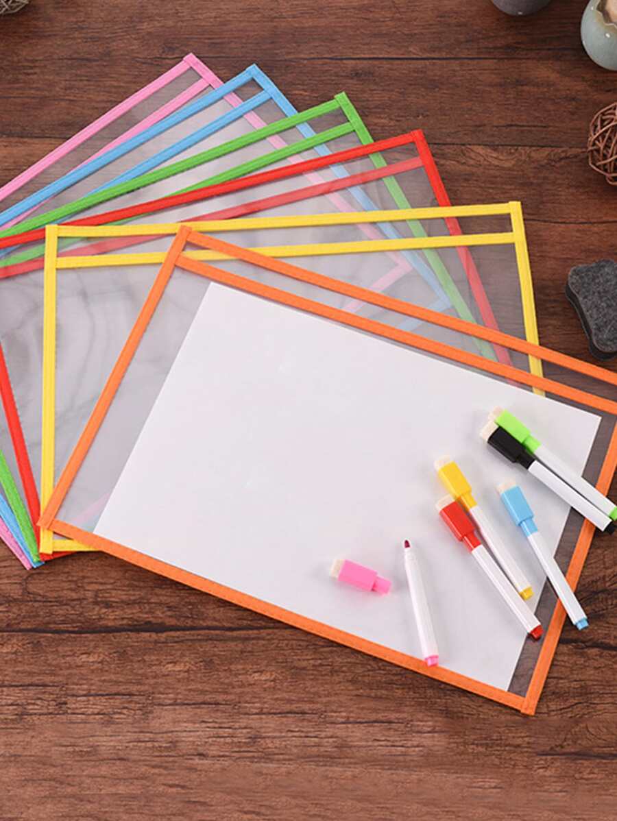 1pc Random Clear File Bag - Clear - View 1