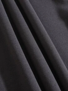 Hombres Capucha con estampado de letra térmico con cordón - Gris Oscuro - Ver 6