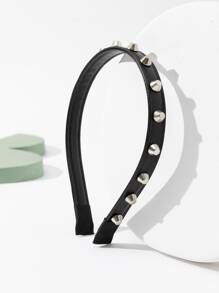 ROMWE Academia Studded Decor Headband - màu đen - Xem 1