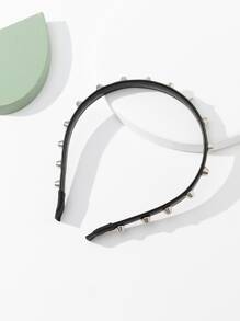 ROMWE Academia Studded Decor Headband - màu đen - Xem 2