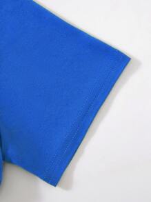 SHEIN Unity High Low Hem Crop Top & Letter Graphic Cami Romper - Multicolor - View 4