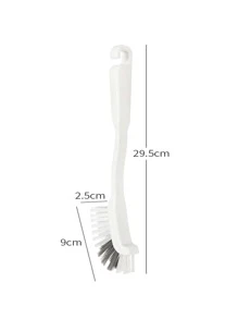 1pc Long Handle Cleaning Brush - White - View 3
